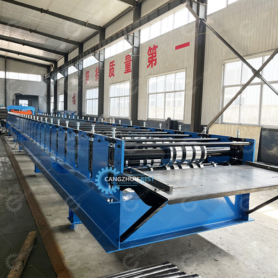 Galwanizowany Flying Cutter Non Stop 20m/min Decking Floor Steel Sheet Roll Forming Machine