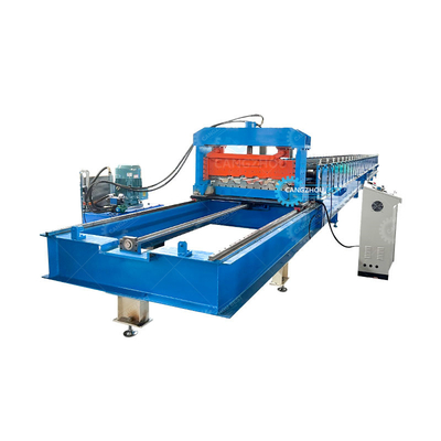 Galwanizowany Flying Cutter Non Stop 20m/min Decking Floor Steel Sheet Roll Forming Machine