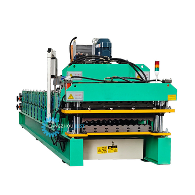 Kolorowy profil stalowy Hydraulic Double Layer Sheet Metal Roofing Machine PLC Control