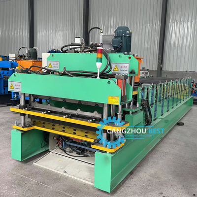 Kolorowy profil stalowy Hydraulic Double Layer Sheet Metal Roofing Machine PLC Control