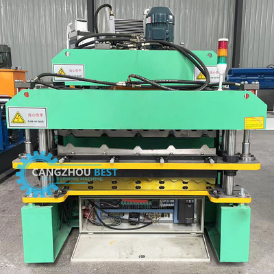 Kolorowy profil stalowy Hydraulic Double Layer Sheet Metal Roofing Machine PLC Control