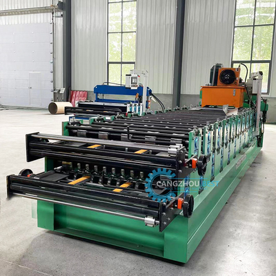 Kolorowy profil stalowy Hydraulic Double Layer Sheet Metal Roofing Machine PLC Control