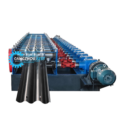 Stalowa grubość 4 mm Żelazo Szybka zmiana 2&amp;3 Waves Crash Barrier Roll Forming Machine
