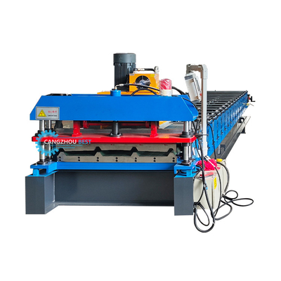 Hydrauliczne cięcie 5,5 kW Galwanizowana stal podwójny warstwy dachówki Panel Profil Roll Forming Machine