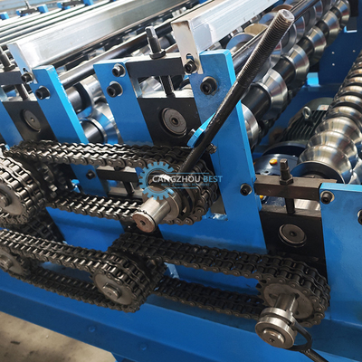 Hydrauliczne cięcie 5,5 kW Galwanizowana stal podwójny warstwy dachówki Panel Profil Roll Forming Machine