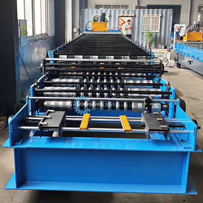 Hydrauliczne cięcie 5,5 kW Galwanizowana stal podwójny warstwy dachówki Panel Profil Roll Forming Machine