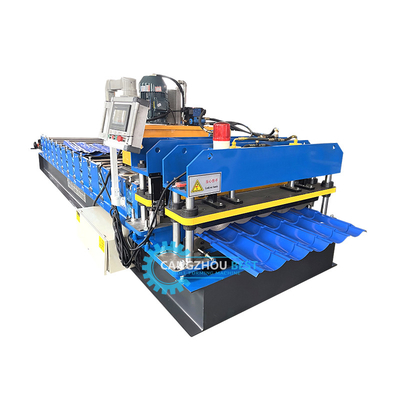 Kolorowa stal 3kw Servo Motor Wysokiej Szybkości Zee Roofing Q Tile Roll Forming Machine