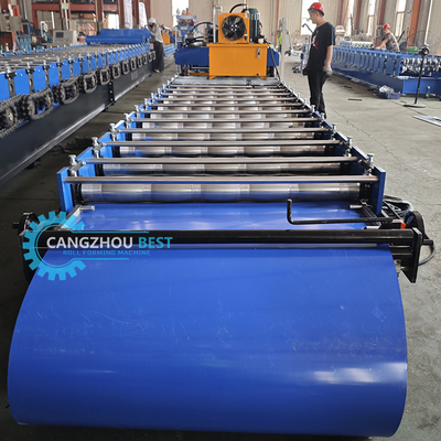 Kolorowa stal 3kw Servo Motor Wysokiej Szybkości Zee Roofing Q Tile Roll Forming Machine