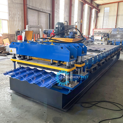 Kolorowa stal 3kw Servo Motor Wysokiej Szybkości Zee Roofing Q Tile Roll Forming Machine