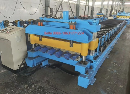 3.5T Metal Roof Tile Roll Forming Machine z 9-11 rzędami Roller Cr12 Cutting Blade