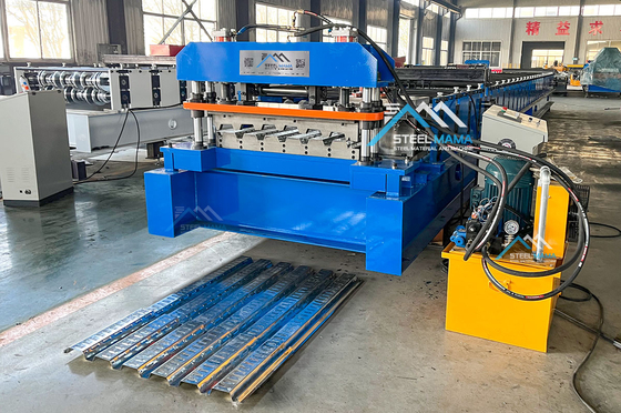 1250 mm szerokości podłogi Deck Roll Forming Machine z regulowaną długością cięcia i typem cięcia hydraulicznego