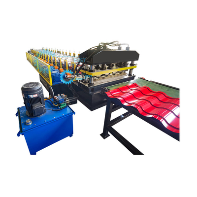 Hydrauliczne cięcie Trapezoidal Step Tile Making Roll Forming Machine