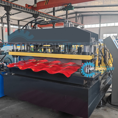 Hydrauliczne cięcie Trapezoidal Step Tile Making Roll Forming Machine