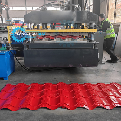 Rosja Popularny projekt Galwanizowane stalowe dachówki płytki tworzące Roll Forming Machine