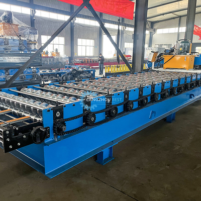 PLC Control Profil kolorowy Roof Tile Roll Forming Machine Rosja Przesyłka skrzynia biegów