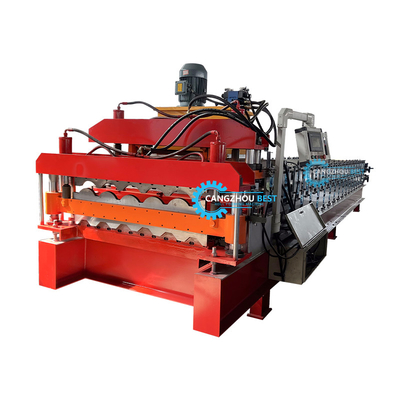 Szerokość cewki 1220mm Tafel &amp; Trapezodial Tafel Sheet Dwukrotna warstwa Tafel Roll Forming Machine