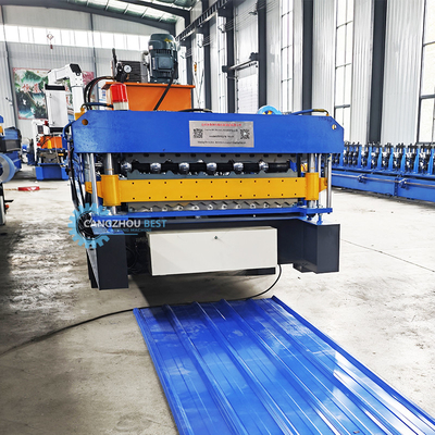 0.6mm Roof Sheet Roll Forming Machine przez Delta PLC dla dużych projektów