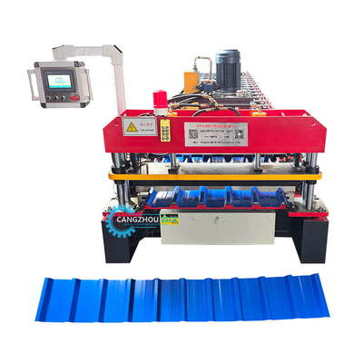 Automatyczne cięcie hydrauliczne Typ Stalowe kolorowe IBR Dachblech Roll Forming Machine