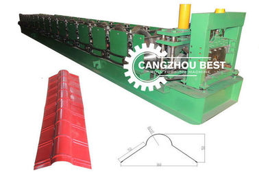 Kolorowy profil stalowy Material grubość 0,25-0,6 mm Stalowe dachy Ridge Cap Roll Forming Machine