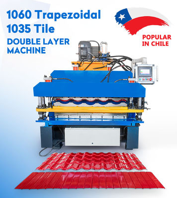 Dwuwarstwowa maszyna do formowania rolek ściennych i dachowych 8,5 kW skomputeryzowana