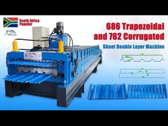 Dostosowalna podwójna warstwa maszyny do pokrycia dachu z Delta PLC i wysokiej klasy 45 rolki stalowe